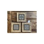 Oscar Stone Decor Çerçeveli Taş Tablo 20X20 Cm 3 Lü Set Green Pattern Set Yeşil Desenler 3Cdd-40-327