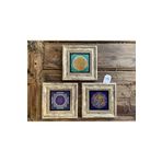 Oscar Stone Decor Çerçeveli Taş Tablo 20x20 cm 3 Lü Set Lotus Horus Desenler 3CDD-40-254