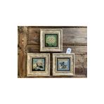 Oscar Stone Decor Çerçeveli Taş Tablo 20x20 Cm 3 Lü Set Ortanca Çiçekleri 3CDD-40-264