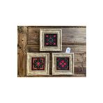 Oscar Stone Decor Çerçeveli Taş Tablo 20x20 cm 3 lü Set Renkli Çiçekler Desenler Color Tile 3CDD-40-339