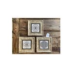 Oscar Stone Decor Çerçeveli Taş Tablo 20x20 cm 3 Lü Set Yaşam Çiçeği Sri Yantre Torus