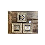 Oscar Stone Decor Çerçeveli Taş Tablo 20x20 cm 3 Lü Set Yellow Pattern