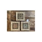 Oscar Stone Decor Çerçeveli Taş Tablo 20x20 Cm Set Old Door Pattern Eski Kapı Desenleri 3 lü 3CDD-40-304