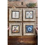Oscar Stone Decor Çerçeveli Taş Tablo 20x20cm 4'lü Set(321-499-60-1481) Elif Ebruli Semazen Nazar