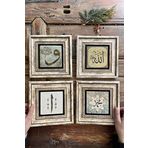 Oscar Stone Decor Çerçeveli Taş Tablo 20x20cm 4'lü Set(384-1115-321-345) Vav Allah Elif Muhammed