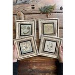 Oscar Stone Decor Çerçeveli Taş Tablo 20x20cm 4'lü Set(384-538-345-335) Vav Esmaül Muhammed İkra