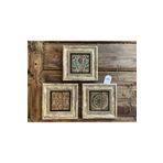 Oscar Stone Decor Çerçeveli Taş Tablo Set Eski Kapı Desenler 20x20 3lü 3CDD-40-266
