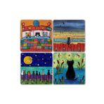 Oscar Stone Decor Doğaltaş Bardak Altlığı- 4 Lü Set( 10cm x 10 cm)
