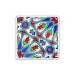 Oscar Stone Decor Doğaltaş Baskılı Bardak Altlığı Çini Desen 10 Cm X 10 Cm - Stone Coaster Dsn49-3