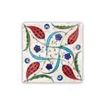 Oscar Stone Decor Doğaltaş Baskılı Bardak Altlığı Çini Desen 10 Cm X 10 Cm - Stone Coaster Dsn50-3