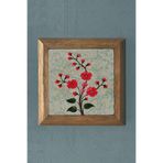 Oscar Stone Decor Ebru Çalışması Desenli Masif Çerçeveli Taş Tablo-wall Decor- 28x28 Cm PRMT2020-1137