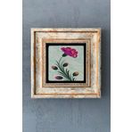 Oscar Stone Decor Ebru Karanfil Çerçeveli Taş Tablo 20x20 Cm-wall Decor CDD-40-1134