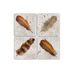 Oscar Stone Decor Feathers BA117 Taş Bardak Altlığı