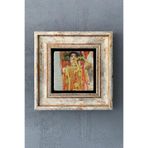 Oscar Stone Decor Gustav Klimt Red Woman Gold Snake Painting Çerçeveli Taş Tablo 20X20Cm Wall Decor Cdd-40-1418