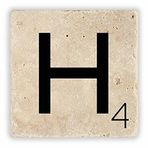 Oscar Stone Decor H4 Harfi Doğaltaş Bardak Altlığı