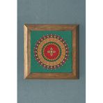 Oscar Stone Decor Mandala Masif Ahşap Çerçeveli Taş Tablo -Duvar Dekoru-28X28 Cm Prmt2020-1350