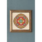 Oscar Stone Decor Mandala Masif Çerçeveli Taş Tablo-Wall Decor- 28X28 Cm Prmt2020-1280