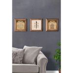 Oscar Stone Decor Masif (Ahşap) Çerçeveli 3'Lü Set Taş Tablo Pano 28X28 Cm Elif Allah Muhammed 3Prmt-40-0520