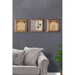 Oscar Stone Decor Masif (Ahşap) Çerçeveli 3'Lü Set Taş Tablo Pano 28X28 Elif Vav Bereket Duası 3Prmt-40-0392