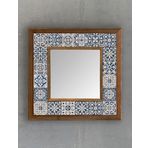 Oscar Stone Decor Masif (ahşap) Çerçeveli Mozaik Taş Ayna 33x33 Cm Dresuar Aynası Eskitme
