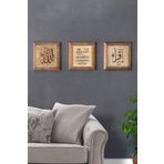 Oscar Stone Decor Masif (ahşap) Çerçeveli Set Taş Tablo Pano 28x28 Cm Nazar Ayeti Allah Seti 3'lü 3PRMT-40-0179