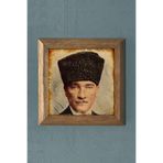 Oscar Stone Decor Masif Çerçeveli Atatürk Doğal Taş Tablo Pano 28X28 Cm Prmt2020-920