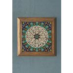 Oscar Stone Decor Masif Çerçeveli Çini Desen (tile) Doğaltaş Tablo Pano 28x28 Cm PRMT2020-300