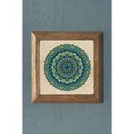 Oscar Stone Decor Masif Çerçeveli Mandala Taş Tablo- Duvar Dekoru- 28X28 Cm-Wall Decor Prmt2020-1371
