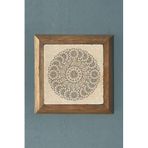 Oscar Stone Decor Masif Çerçeveli Mandala Taş Tablo- Duvar Dekoru- 28X28 Cm-Wall Decor Prmt2020-1373