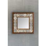 Oscar Stone Decor Masif Çerçeveli Mozaik Taş Ayna 33 Cm X 33 Cm Morocco-etnik-brown-blue Desen AYN-076