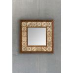 Oscar Stone Decor Masif Çerçeveli Mozaik Taş Ayna 33 Cm X 33 Cm (morocco-etnik-brown Desen) AYN-075