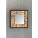 Oscar Stone Decor Masif Çerçeveli Mozaik Taş Ayna 33 Cm X 33 Cm (morocco-etnik-brown Desen)