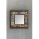 Oscar Stone Decor Masif Çerçeveli Mozaik Taş Ayna 33 Cm X 33 Cm (morocco-tile Desen) Dresuar Balkon AYN-072