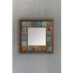 Oscar Stone Decor Masif Çerçeveli Mozaik Taş Ayna 33 Cm X 33 Cm (morocco-tile Desen) Dresuar Balkon