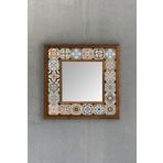 Oscar Stone Decor Masif Çerçeveli Mozaik Taş Ayna 33 Cm X 33 Cm (tile-etnik Desen) AYN-071