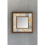 Oscar Stone Decor Masif Çerçeveli Mozaik Taş Ayna 33cm X 33cm (morocco - Etnik Desen) Limon Lemon AYN-067