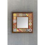 Oscar Stone Decor Masif Çerçeveli Mozaik Taş Ayna 33CM X 33CM (Morocco-Sicilya-İtalyan)