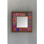 Oscar Stone Decor Masif Çerçeveli Mozaik Taş Ayna 33cm X 33cm (suzani-etnik Desen Koleksiyonu)