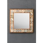 Oscar Stone Decor Masif Çerçeveli Mozaik Taş Ayna 43 Cm X 43 Cm (brown-blue-morocco-etnik Desen)