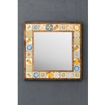 Oscar Stone Decor Masif Çerçeveli Mozaik Taş Ayna 43 Cm X 43 Cm (lemon-limon-etnik-yellow Desen) AYN4040-067