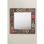 Oscar Stone Decor Masif Çerçeveli Mozaik Taş Ayna 43 Cm X 43 Cm (morocco-etnik Desen) AYN4040-028