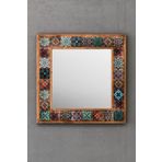 Oscar Stone Decor Masif Çerçeveli Mozaik Taş Ayna 43 Cm X 43 Cm (morocco-etnik Desen) AYN4040-072