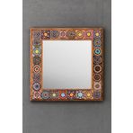 Oscar Stone Decor Masif Çerçeveli Mozaik Taş Ayna 43 Cm X 43 Cm (morocco-etnik Desen) AYN4040-086