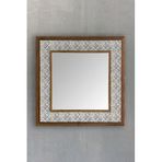 Oscar Stone Decor Masif Çerçeveli Mozaik Taş Ayna 43 Cm X 43 Cm (Morocco-Etnik Desen) Ayn4040-104