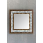 Oscar Stone Decor Masif Çerçeveli Mozaik Taş Ayna 43 Cm X 43 Cm (morocco-etnik Desen) AYN4040-106