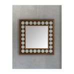 Oscar Stone Decor Masif Çerçeveli Mozaik Taş Ayna 43 Cm X 43 Cm Seramik Desenli AYN4040-056