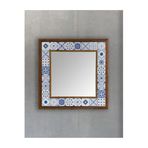 Oscar Stone Decor Masif Çerçeveli Mozaik Taş Ayna 43 Cm X 43 Cm Seramik Desenli AYN4040-062