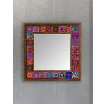 Oscar Stone Decor Masif Çerçeveli Mozaik Taş Ayna 43 Cm X 43 Cm (SUZANİ-ETNİK DESEN KOLEKSİYONU)