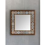 Oscar Stone Decor Masif Çerçeveli Mozaik Taş Ayna 43 Cm X 43 Cm (TİLE-ETNİK DESEN)