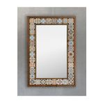 Oscar Stone Decor Masif Çerçeveli Mozaik Taş (DOĞAL-MERMER) Ayna 43 Cm X 63 Cm Seramik Desenli AYN4060-071
